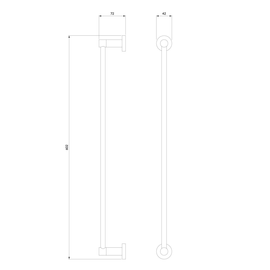 OMNIRES MP60216GR - Væghængt håndklædestang MODERN PROJECT 60 cm grafit