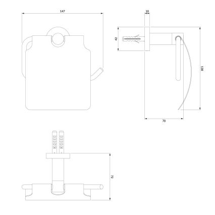 OMNIRES MP60520CR - Toiletrulleholder MODERN PROJECT skinnende krom