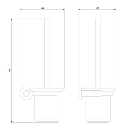 OMNIRES MP60620BL - Væghængt toiletbørste MODERN PROJECT mat sort