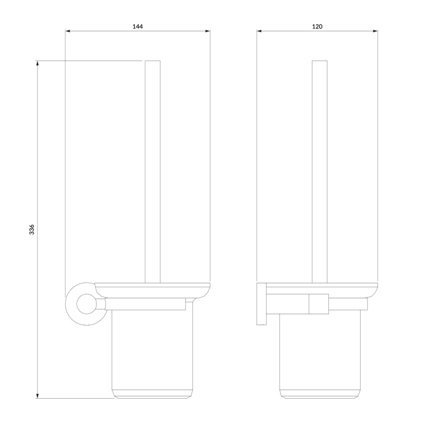 OMNIRES MP60620BL - Væghængt toiletbørste MODERN PROJECT mat sort