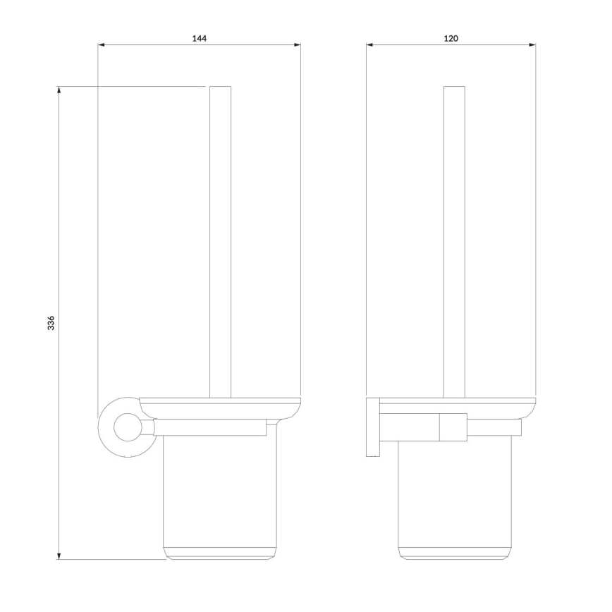 OMNIRES MP60620CR - Væghængt toiletbørste MODERN PROJECT skinnende krom