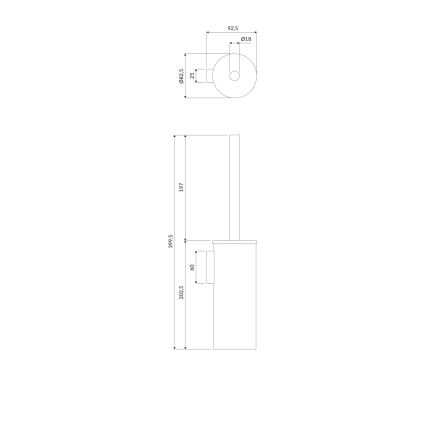 OMNIRES MP60621BL - Væghængt toiletbørste MODERN PROJECT mat sort