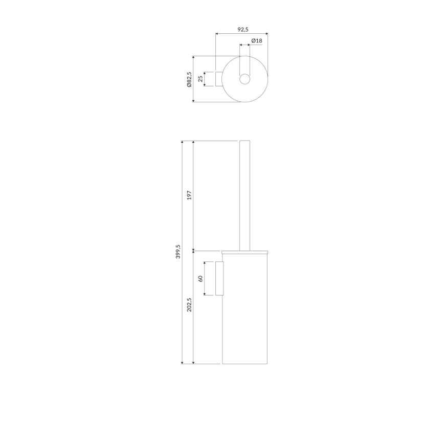 OMNIRES MP60621BL - Væghængt toiletbørste MODERN PROJECT mat sort