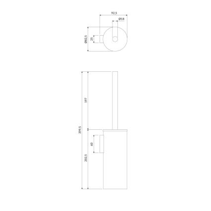 OMNIRES MP60621CR - Væghængt toiletbørste MODERN PROJECT skinnende krom