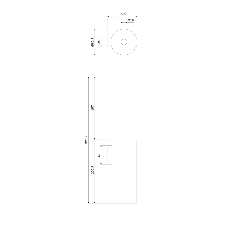 OMNIRES MP60621CR - Væghængt toiletbørste MODERN PROJECT skinnende krom