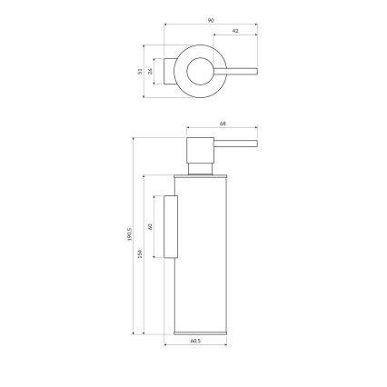 OMNIRES MP60721BL - Væghængt sæbedispenser MODERN PROJECT 150 ml mat sort