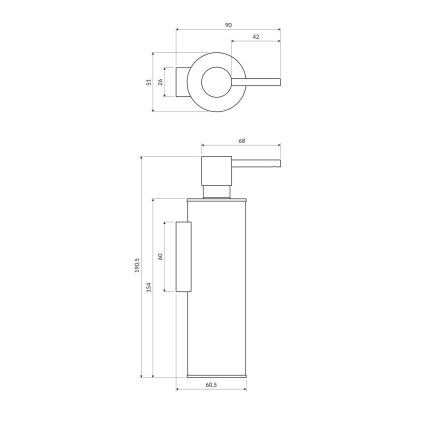 OMNIRES MP60721CR - Væghængt sæbedispenser MODERN PROJECT 150 ml skinnende krom