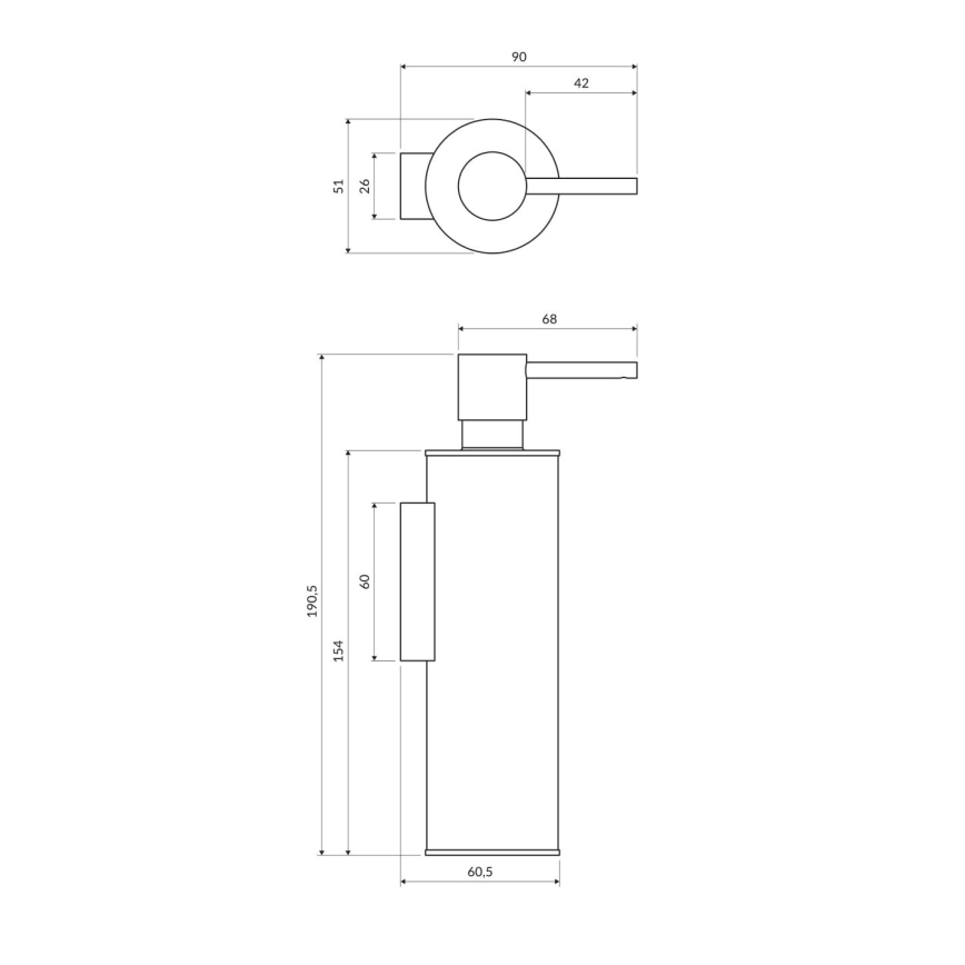 OMNIRES MP60721CR - Væghængt sæbedispenser MODERN PROJECT 150 ml skinnende krom