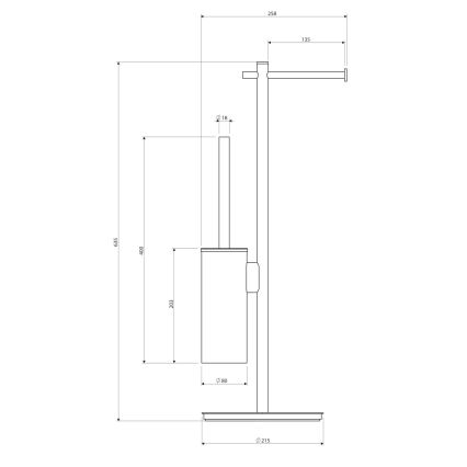 OMNIRES MP60810CR - Holder til toiletpapir og toiletbørste MODERN PROJECT skinnende krom