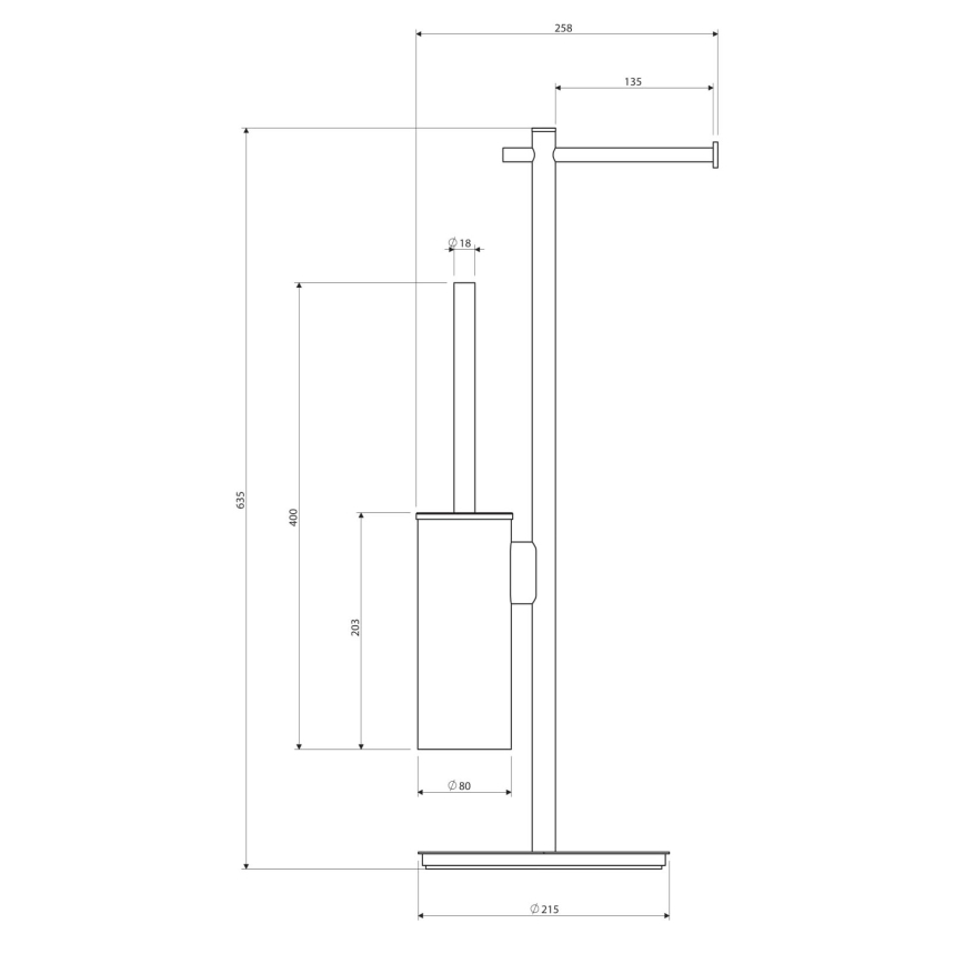 OMNIRES MP60810CR - Holder til toiletpapir og toiletbørste MODERN PROJECT skinnende krom