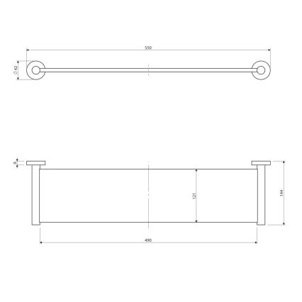 OMNIRES MP60930CR - Væghylde MODERN PROJECT 55 cm skinnende krom