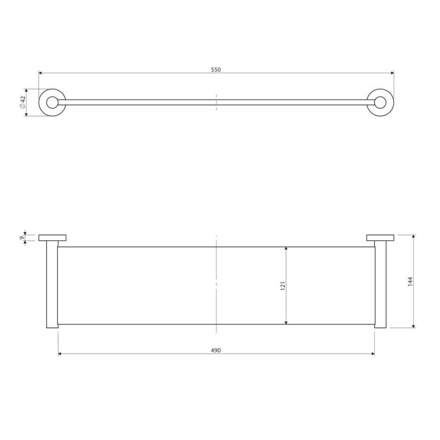 OMNIRES MP60930CR - Væghylde MODERN PROJECT 55 cm skinnende krom