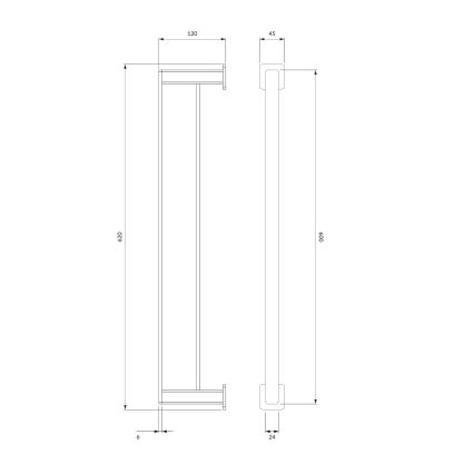 OMNIRES NL80226CR - Væghåndklædeholder NELSON 62 cm blank krom