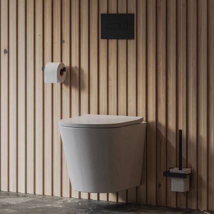 OMNIRES NL80620BL - Væghængt toiletbørste NELSON mat sort
