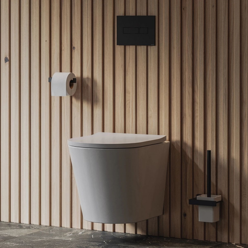 OMNIRES NL80620BL - Væghængt toiletbørste NELSON mat sort