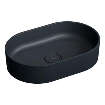 OMNIRES OVOUNBLV - Bordmonteret håndvask OVO 55x36 cm mat sort lava