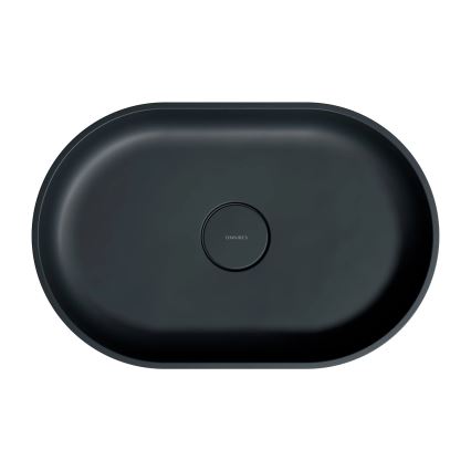 OMNIRES OVOUNBLV - Bordmonteret håndvask OVO 55x36 cm mat sort lava
