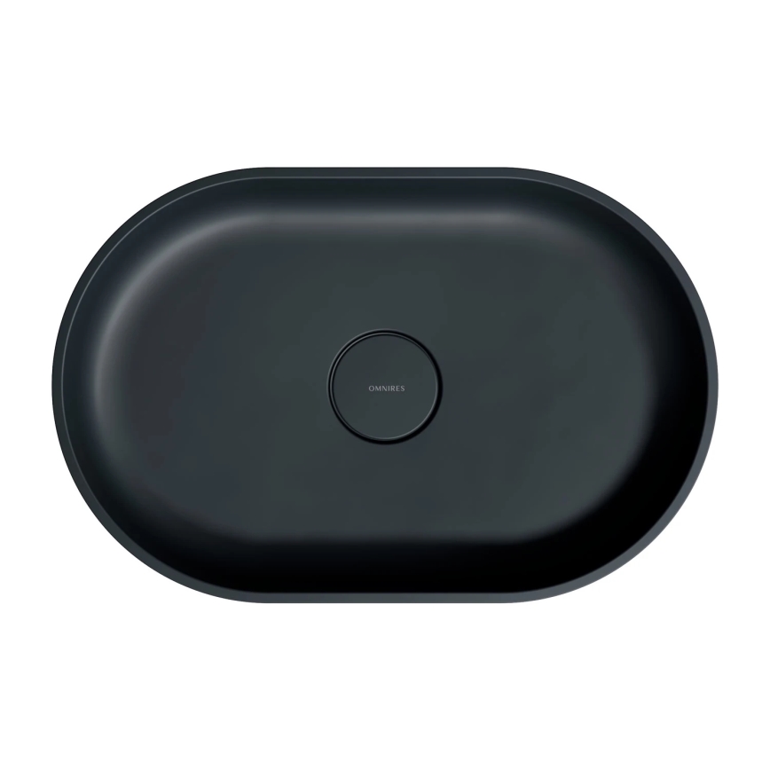 OMNIRES OVOUNBLV - Vask til bordplade OVO 55x36 cm dolomit/mat sort lava