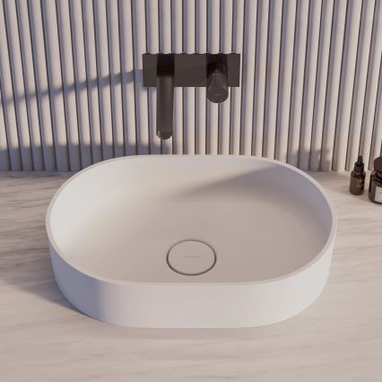 OMNIRES OVOUNBM - Vask til bordplade OVO 55x36 cm dolomit/mat hvid