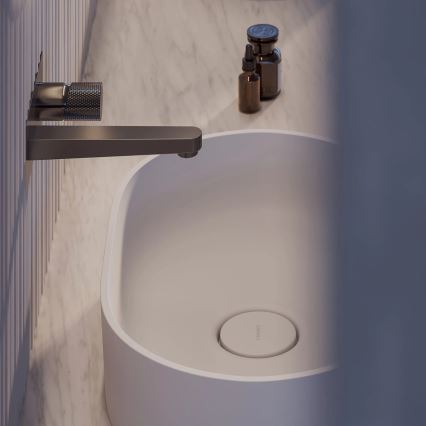 OMNIRES OVOUNBM - Vask til bordplade OVO 55x36 cm dolomit/mat hvid