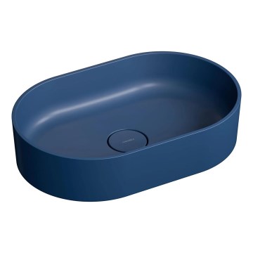 OMNIRES OVOUNMB - Vask til bordplade OVO 55x36 cm dolomit/mat midnatsblå