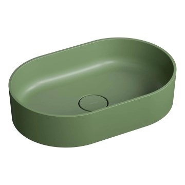 OMNIRES OVOUNOL - Bordmonteret håndvask OVO 55x36 cm mat oliven
