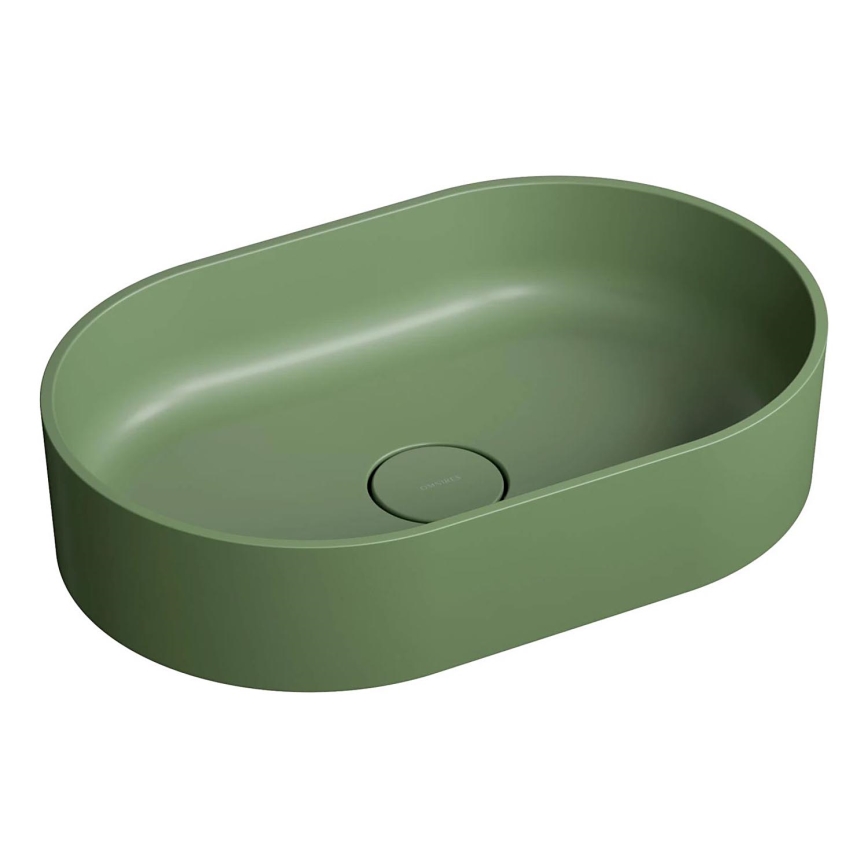OMNIRES OVOUNOL - Bordmonteret håndvask OVO 55x36 cm mat oliven