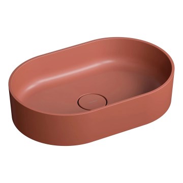 OMNIRES OVOUNTE - Bordpladevask OVO 55x36 cm, dolomit/mat terracotta
