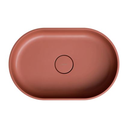 OMNIRES OVOUNTE - Bordpladevask OVO 55x36 cm, dolomit/mat terracotta
