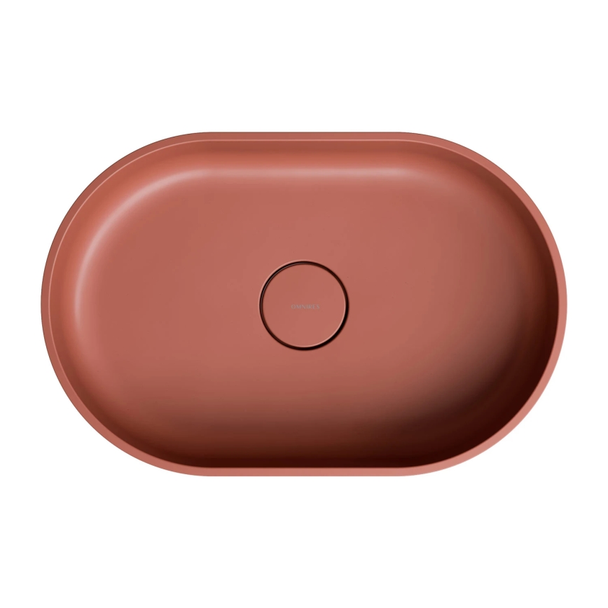 OMNIRES OVOUNTE - Bordpladevask OVO 55x36 cm, dolomit/mat terracotta