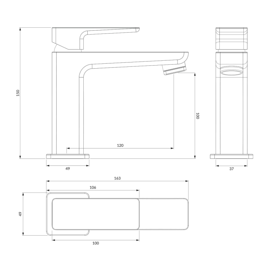 OMNIRES PM7410BL - Hane PARMA 15 cm mat sort