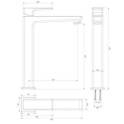 OMNIRES PM7412BL - Hane PARMA 27,3 cm mat sort