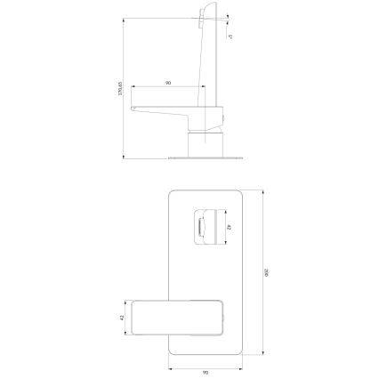 OMNIRES PM7415BL - Håndvaskarmatur til skjult installation PARMA mat sort