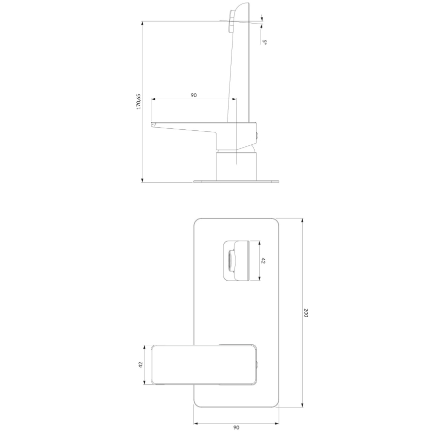 OMNIRES PM7415BL - Håndvaskarmatur til skjult installation PARMA mat sort