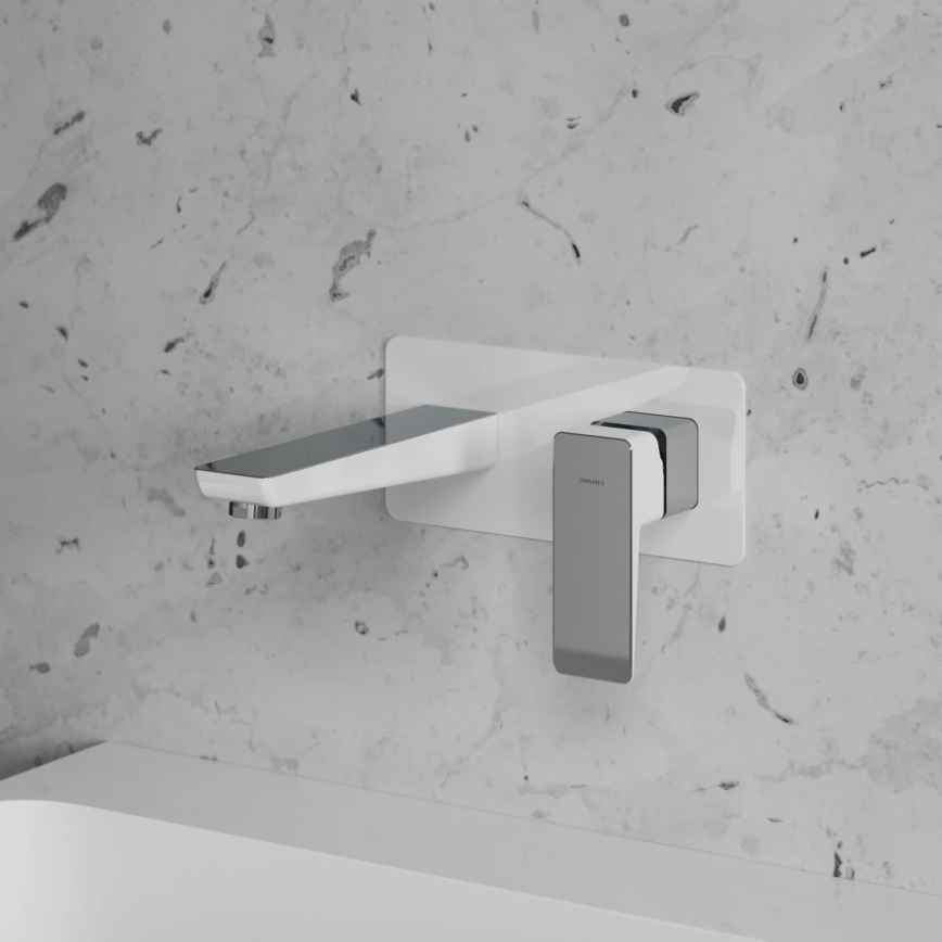 OMNIRES PM7415CRB - Håndvaskarmatur til skjult installation PARMA skinnende krom/hvid