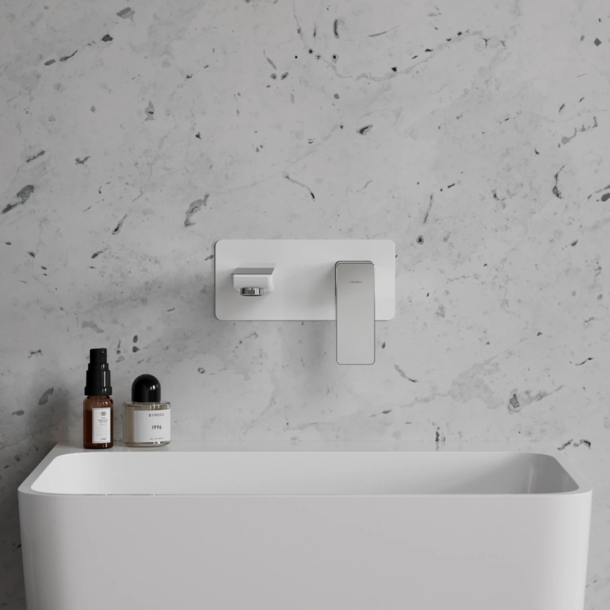 OMNIRES PM7415CRB - Håndvaskarmatur til skjult installation PARMA skinnende krom/hvid