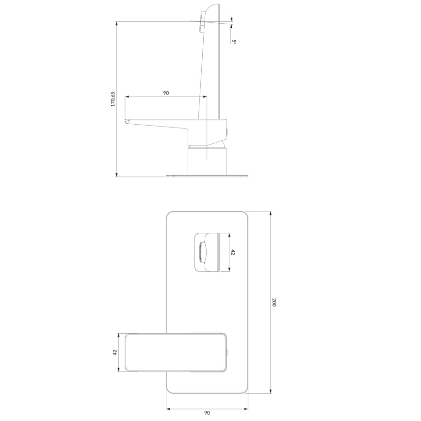 OMNIRES PM7415CRB - Håndvaskarmatur til skjult installation PARMA skinnende krom/hvid