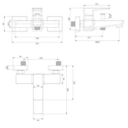 OMNIRES PM7430CR - Hane til badekar PARMA skinnende krom