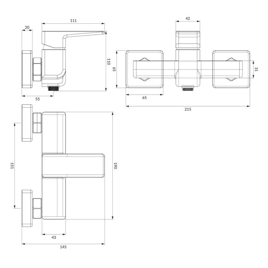 OMNIRES PM7440CR - Brusehane PARMA skinnende krom