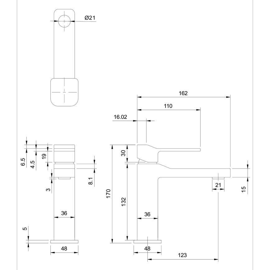 OMNIRES SL7710CR - Hane SLIDE 17 cm skinnende krom