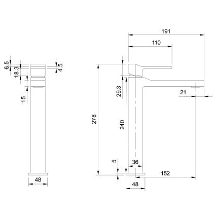 OMNIRES SL7712CR - Hane SLIDE 27,8 cm skinnende krom