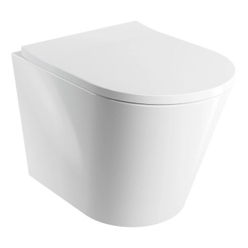 OMNIRES TAMPAMWBP - Væghængt toilet med SoftClose-toiletsæde TAMPA, keramik/blank hvid