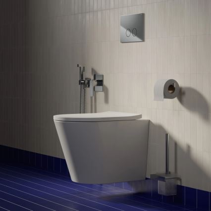 OMNIRES TAMPAMWBP - Væghængt toilet med SoftClose-toiletsæde TAMPA, keramik/blank hvid