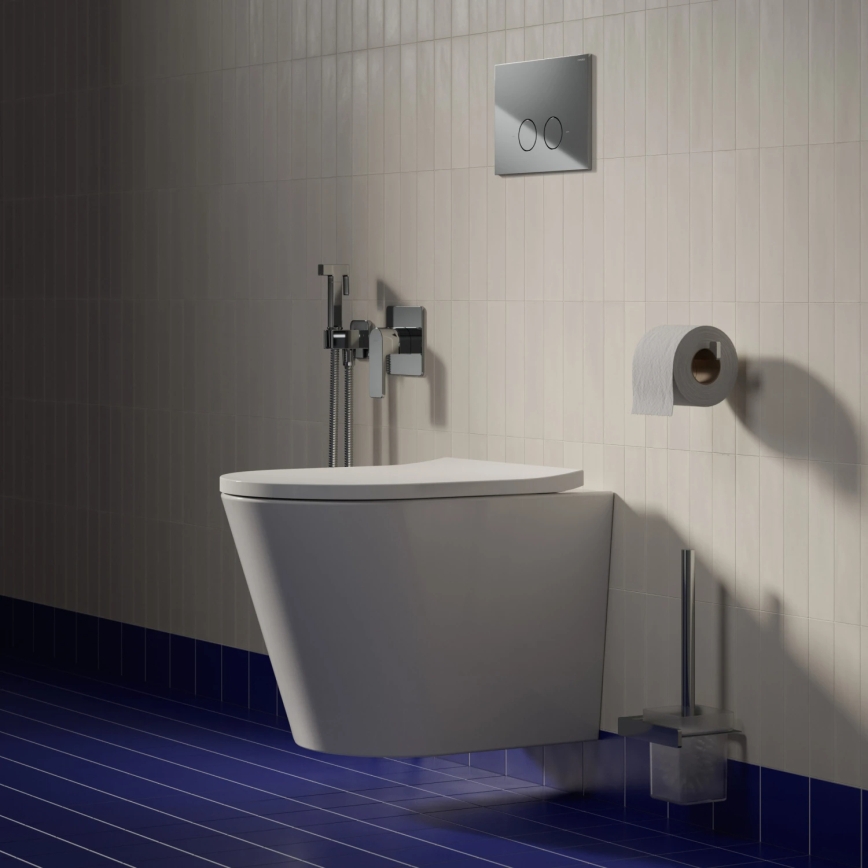 OMNIRES TAMPAMWBP - Væghængt toilet med SoftClose-toiletsæde TAMPA, keramik/blank hvid
