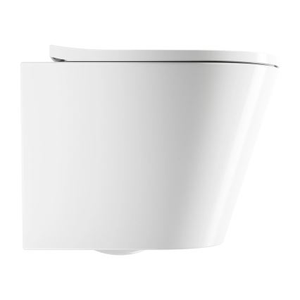 OMNIRES TAMPAMWBP - Væghængt toilet med SoftClose-toiletsæde TAMPA, keramik/blank hvid