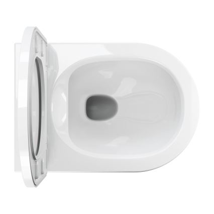 OMNIRES TAMPAMWBP - Væghængt toilet med SoftClose-toiletsæde TAMPA, keramik/blank hvid