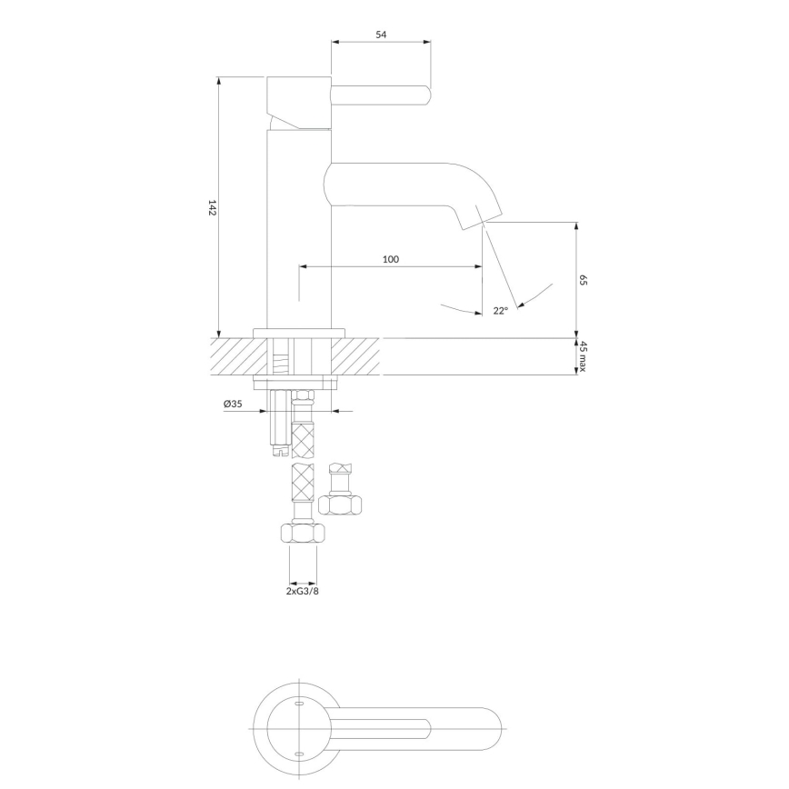 OMNIRES Y1210CR - Hane Y 14,2 cm skinnende krom