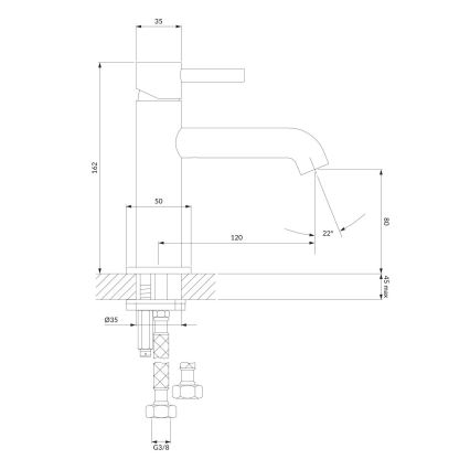 OMNIRES Y1210NBSB - Håndvaskarmatur Y 16,2 cm børstet messing