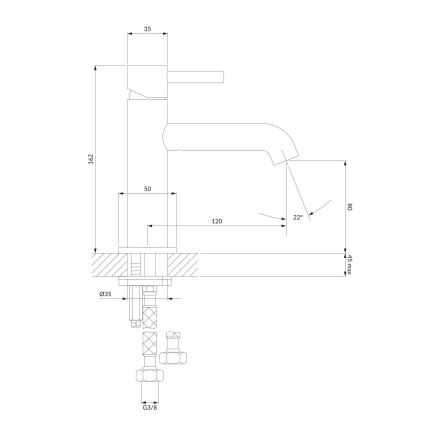 OMNIRES Y1210NCPB - Hane Y 16,2 cm børstet kobber