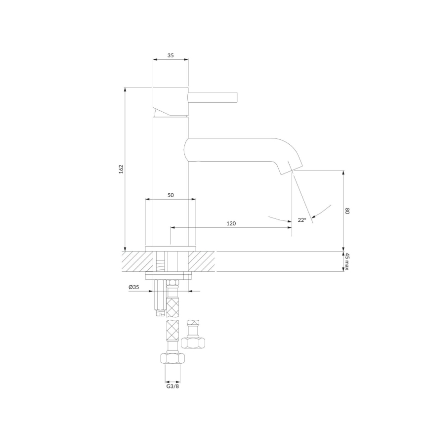 OMNIRES Y1210NCR - Hane Y 16,2 cm skinnende krom